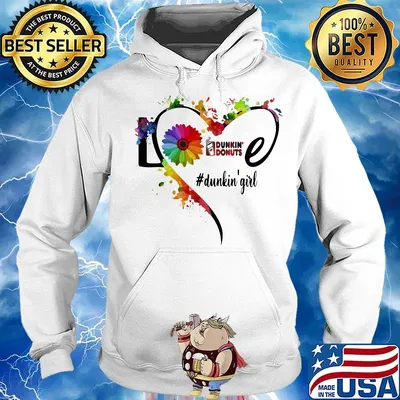 Lgbt love dunkin donuts girl flower heart s Hoodie