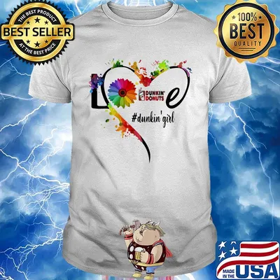 Lgbt love dunkin donuts girl flower heart shirt