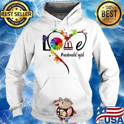 Lgbt love mcdonald's girl flower heart s Hoodie