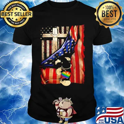 Lgbt mickey mouse cross american flag independence day shirt