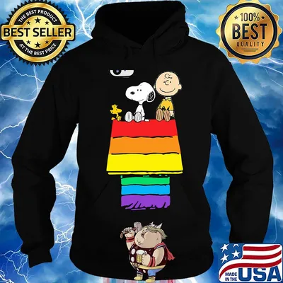 Lgbt rainbow snoopy charlie brown and woodstock house s Hoodie