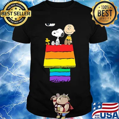 Lgbt rainbow snoopy charlie brown and woodstock house shirt