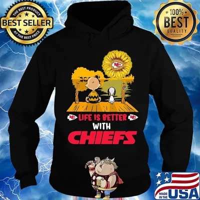 Life is better with Chiefs snoopy and Chailer brown s Hoodie