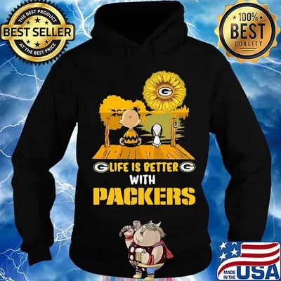 Life is better with Packers Sunflower snoopy and charlie brown s Hoodie