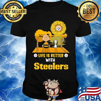 Life is better with Steelers snoopy and Chailer brown shirt