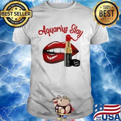 Lips aquarius slay lipstick shirt