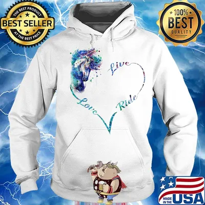 Live love ride horse color heart s Hoodie