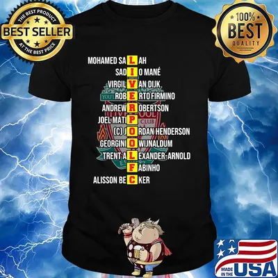 Liverpool fc mohamed salah sadio mane virgil van dijk robertobertson joel matip jordan henderson shirt