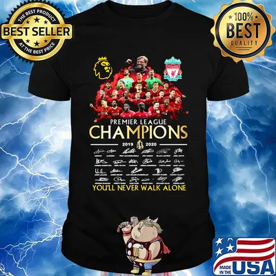 Liverpool fc premier league champions 2019 2020 we'll never walk alone signatures shirt