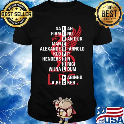 Liverpool fc salah firmino van dijk mane alexander arnold klopp henderson origi wijnaldum fabinho a.becker shirt
