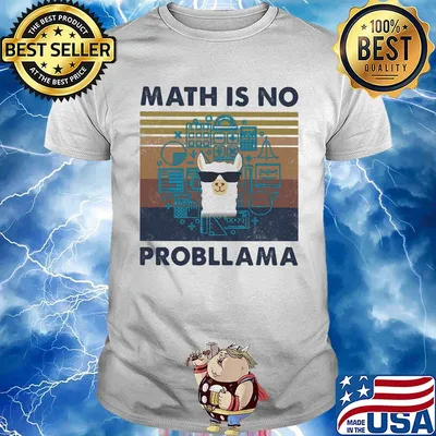 Llama math is no probllama vintage retro shirt