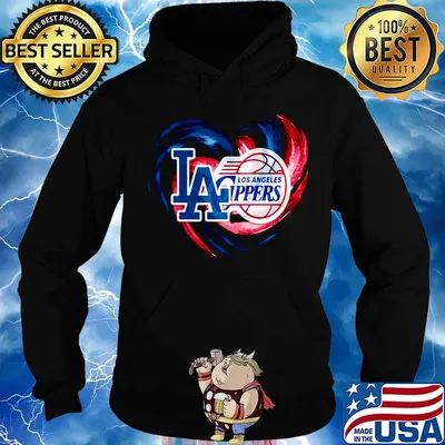 Los angeles dodgers and los angeles clippers heart color s Hoodie
