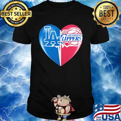 Los angeles dodgers and los angeles clippers heart shirt