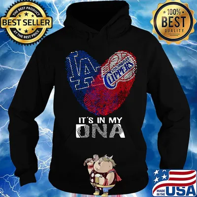 Los angeles dodgers and los angeles clippers its' in my dna heart s Hoodie