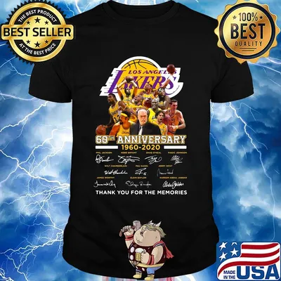 Los angeles lakers 60th anniversary 1960 2020 thank you for the memories signatures shirt