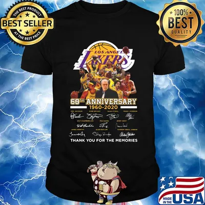 Los angeles lakers basketball team 60th anniversary 1960 2020 thank you for the memories signatures shirt