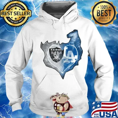 Los angeles raiders and los angeles dodgers heart smoke s Hoodie