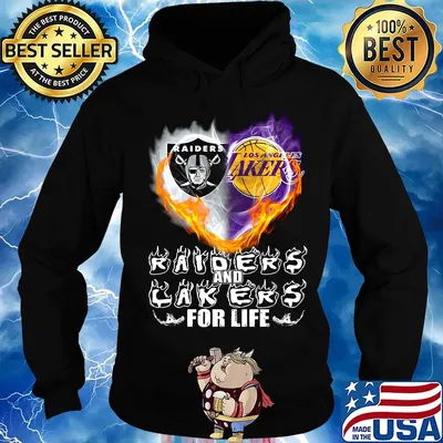 Los angeles raiders and los angeles lakers for life heart s Hoodie