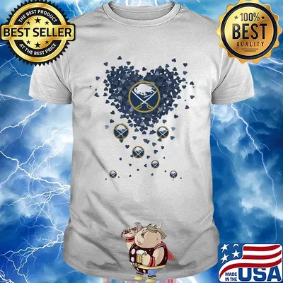 Love buffalo sabres hockey logo hearts shirt