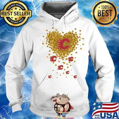 Love calgary flames hockey logo hearts s Hoodie