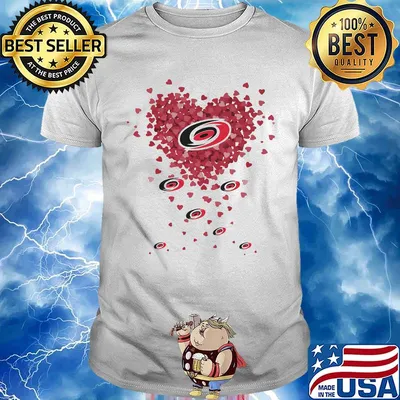 Love carolina hurricanes hockey logo hearts shirt