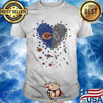 Love chicago bears and chicago white sox hearts shirt