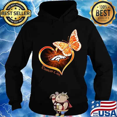 Love denver broncos girl butterfly heart s Hoodie