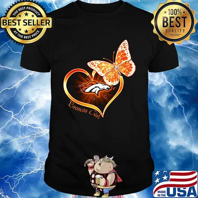 Love denver broncos girl butterfly heart shirt