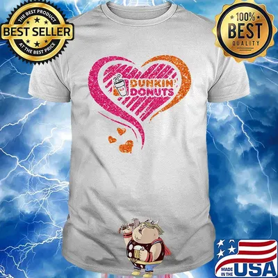 Love dunkin donuts logo hearts diamond shirt