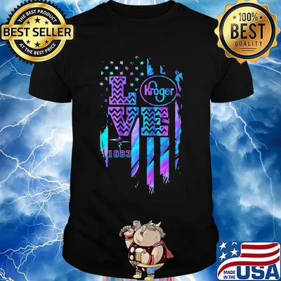 Love kroger 1883 heartbeat american flag independence day shirt