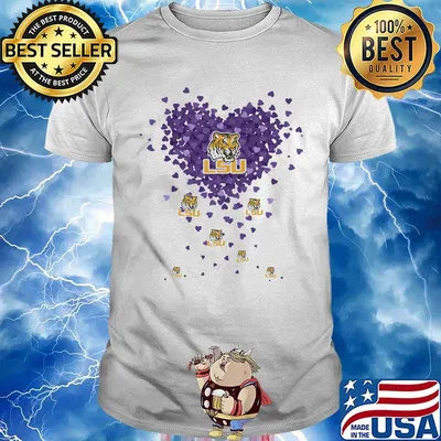 Love lsu tigers football logo hearts shirt