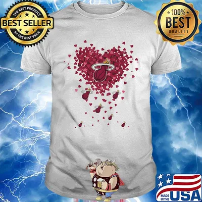 Love miami heat basketball hearts shirt