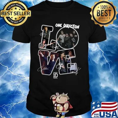 Love one direction members signatures shirt