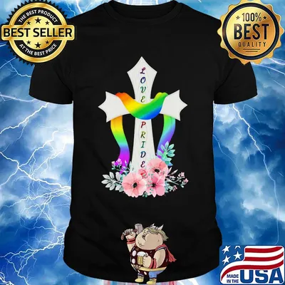 Love pride cross flowers color shirt
