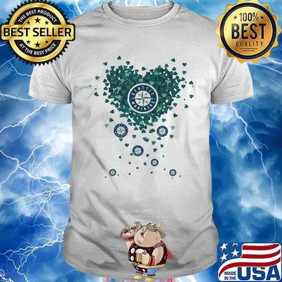 Love seattle mariners logo hearts shirt