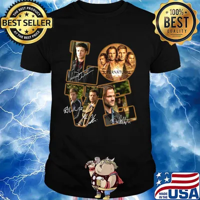 Love supernatural characters signatures shirt