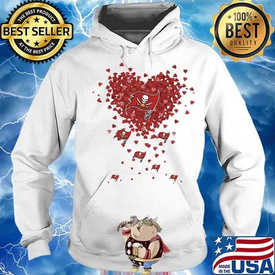 Love tampa bay buccaneers football logo hearts s Hoodie