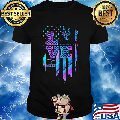 Love younique 2012 heartbeat american flag indepenedence day shirt