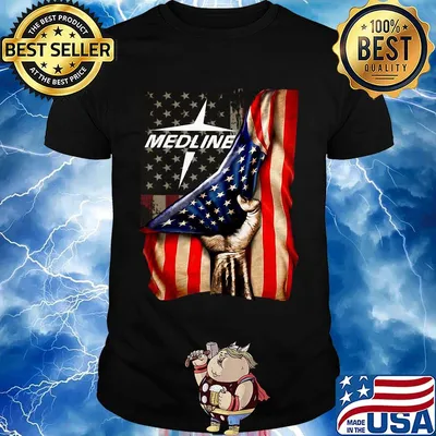 Medline logo american flag independence day shirt
