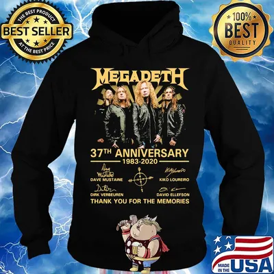 Megadeth 37th anniversary 1983 2020 thank you for the memories signatures s Hoodie
