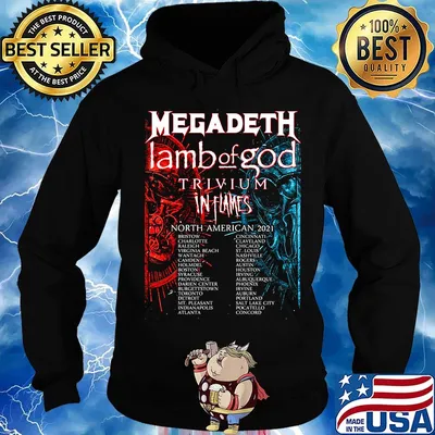Megadeth lamb of god trivium in flames north american 2021 s Hoodie