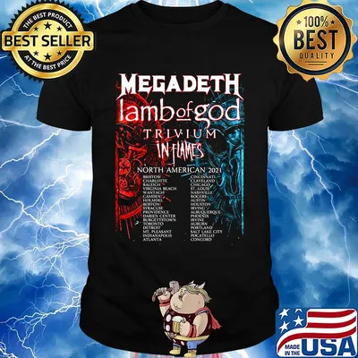 Megadeth lamb of god trivium in flames north american 2021 shirt