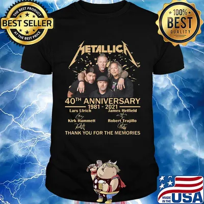 Metallica 40th anniversary 1981 2021 thank you for the memories members signatures shirt