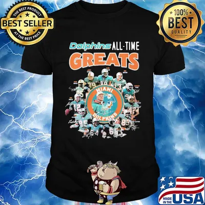 Miami dolphins all-time greats signatures shirt