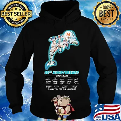 Miami dolphins logo 55th anniversary 1966 2021 thank you for the memories signatures s Hoodie