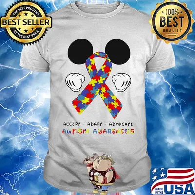 Mickey mouse accept adapt advocate autism awareness shirt