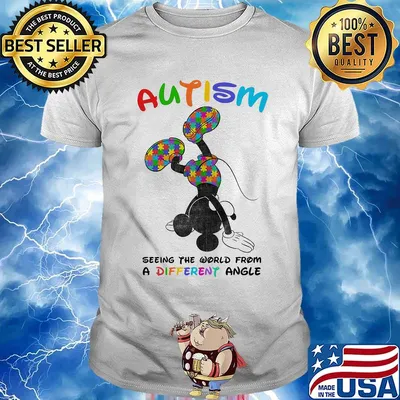 Mickey mouse autism seeing the world from a different angel shirt