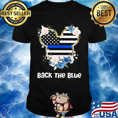 Mickey mouse back the blue american flag independence day flowers shirt