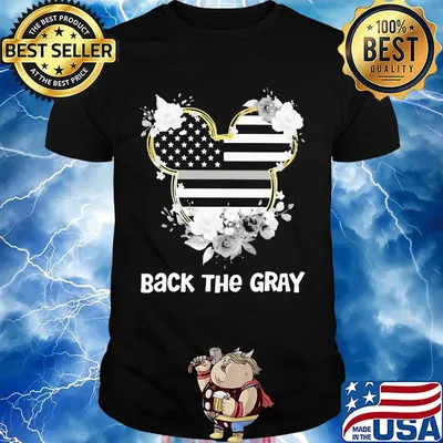Mickey mouse back the gray american flag independence day flowers shirt