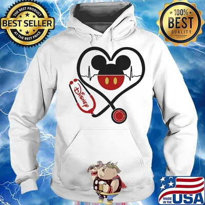 Mickey mouse disney nurse stethoscope heartbeat s Hoodie